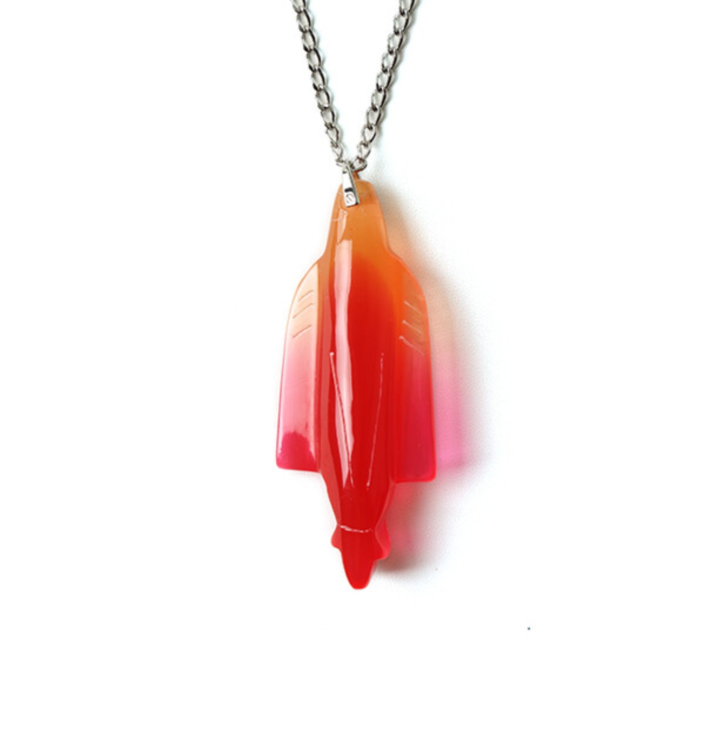 METAL AND RESIN NECKLACE RED(COZB0005A0)