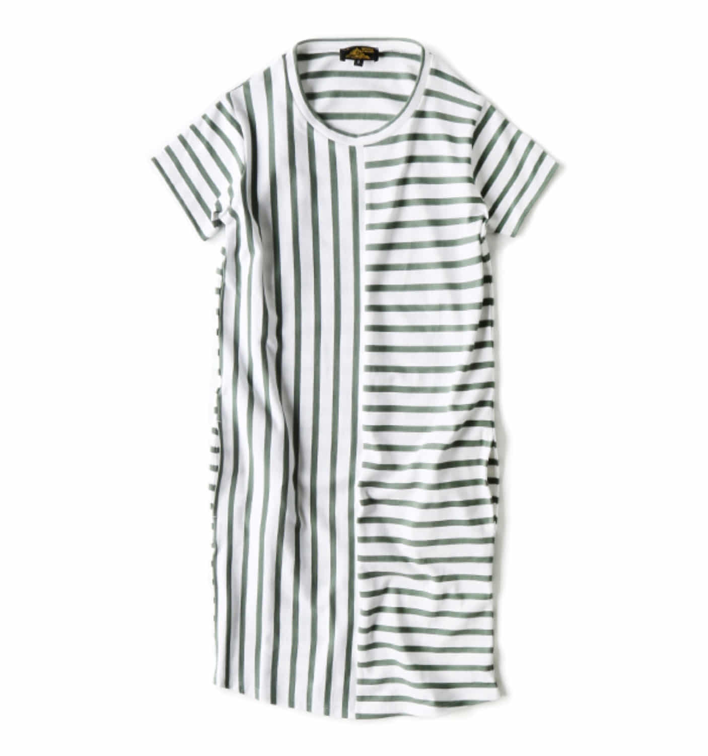 Striped dress WHITE/GREEN (12002F)