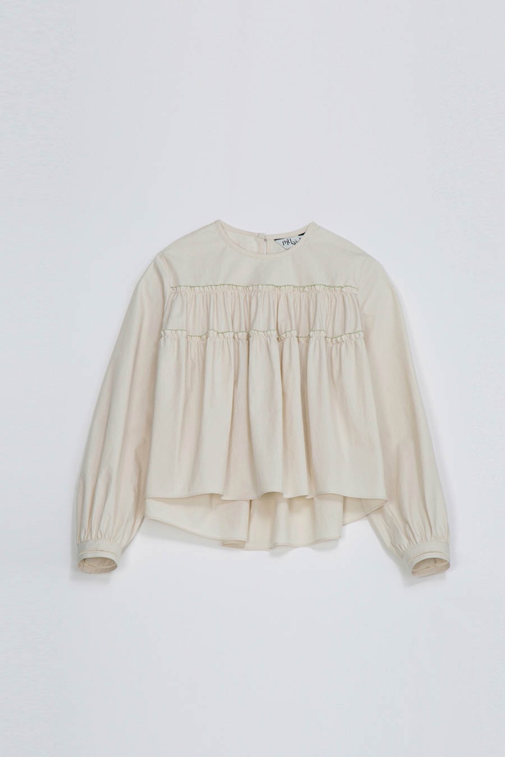 AGREABLE TIERD BLOUSE -IVORY COTTON
