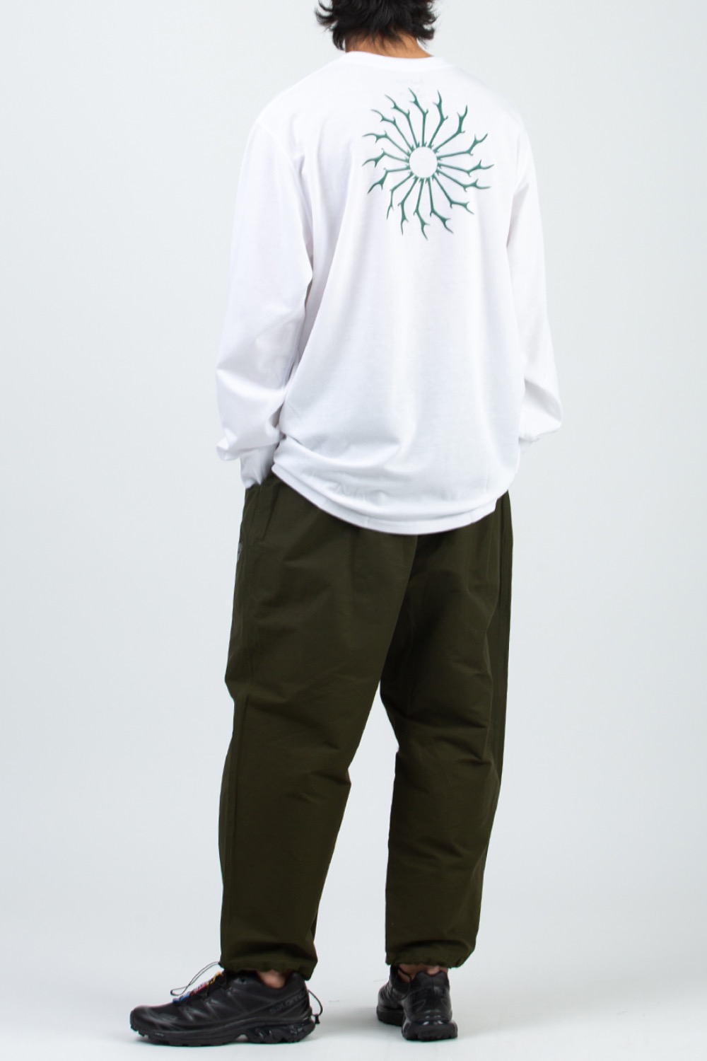 (JO856A)L/S ROUND POCKET TEE - CIRCLE HORN WHITE