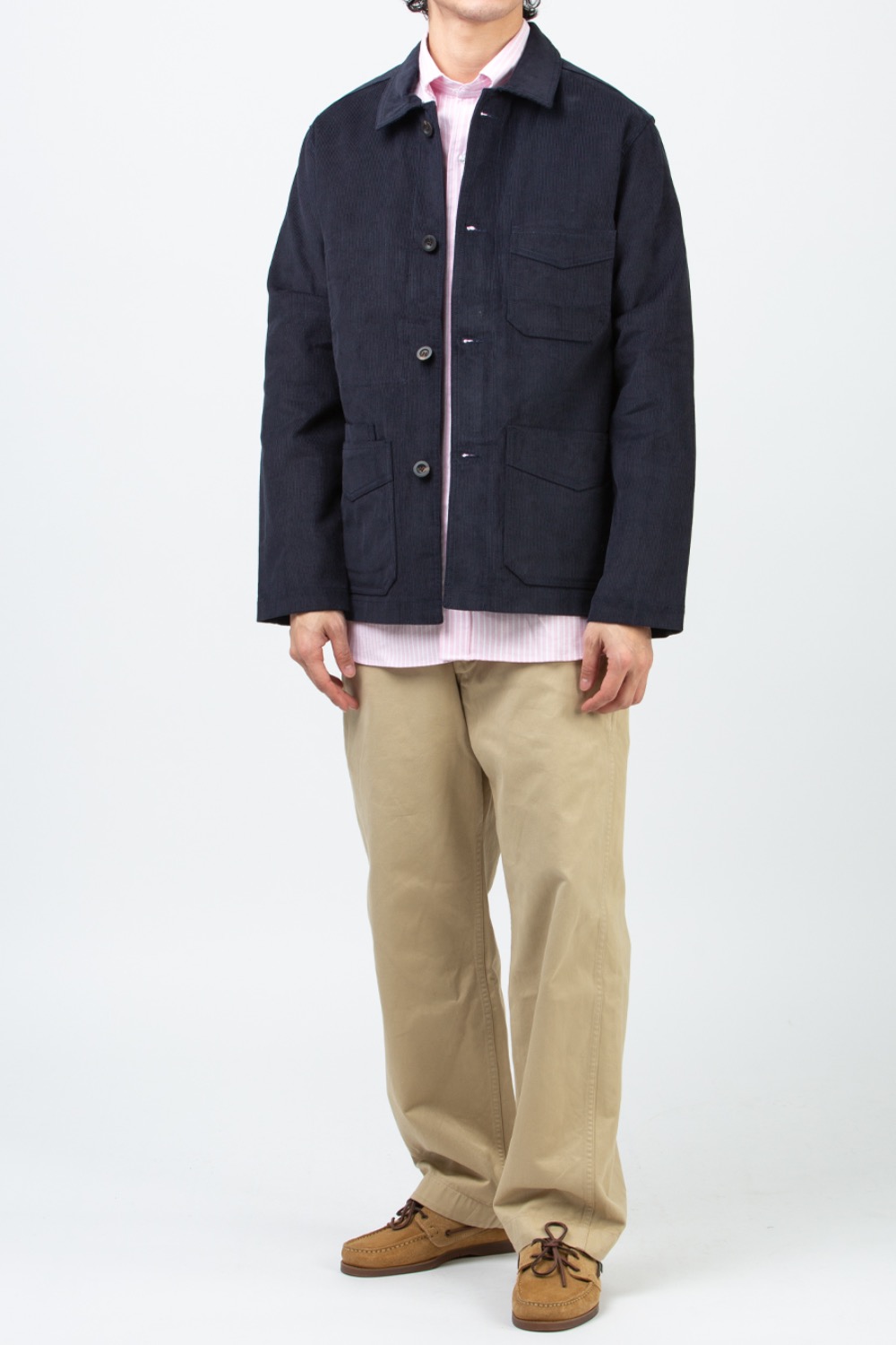 (CARRY OVER) NAVY JAPANESE SELVEDGE CORDUROY FIVE-POCKET CHORE JACKET